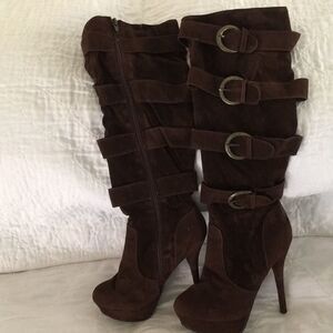 Boots Brown suede knee-high boots size 7.5
